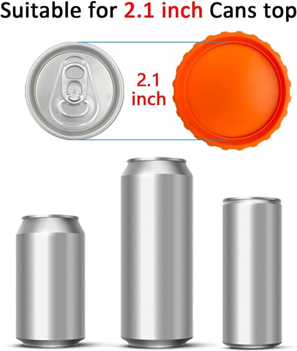 Silikonöverdrag för läskburkar, 6-pack, återanvändbara lock för läsk/dryck/ölburkar