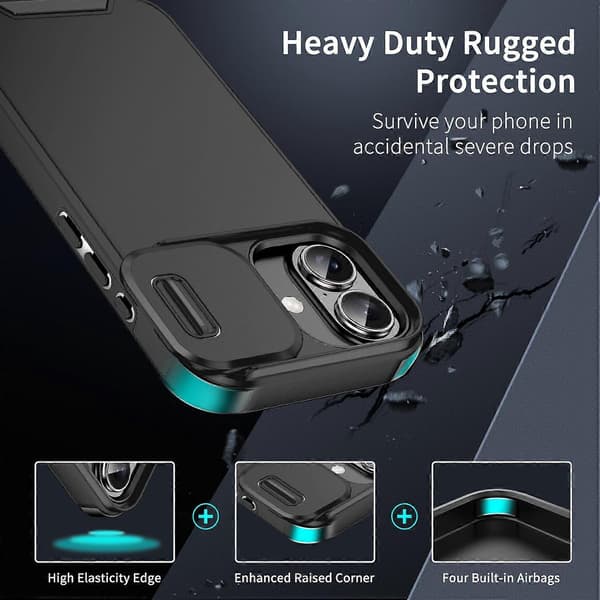 TPU + PC Telefonfodral Kompatibelt med iPhone 17 Pro-lingling} Black iPhone 17