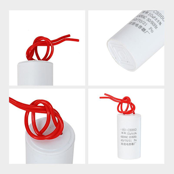 Hot 2025 25UF CBB60 AC 450V Lille Volumen Kondensator Dobbelt Ledning Vaskemaskine Motor [DB]