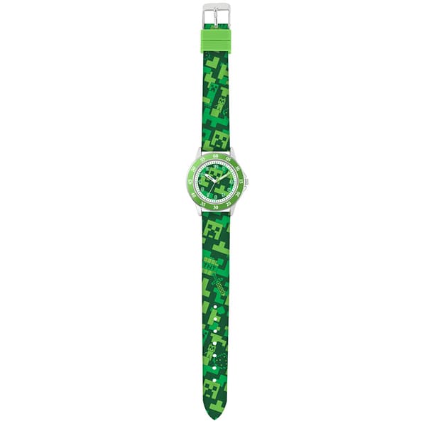 Minecraft børne-/småbørns Creeper simulator ur, one size fits all, grøn/hvid.