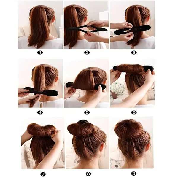Heta 2025 2st Magic Foam Donut Twister Hår Magic Bun Creator Foam Bun Styler Håraccessoarer för kvinnor
