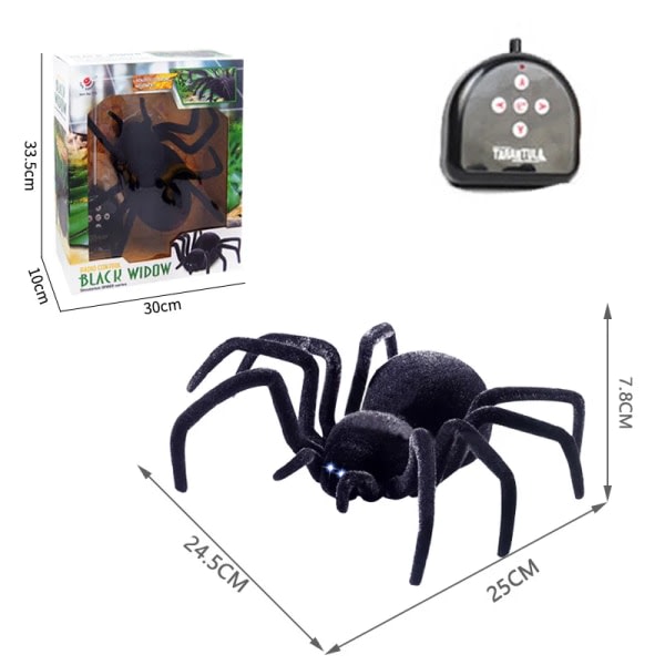 Trådlös fjärrkontroll Prank rekvisita Elektrisk Simulering Spider Toy Realistisk Änka Spider Giant Tarantula Parodi Skräckleksak Svart änka