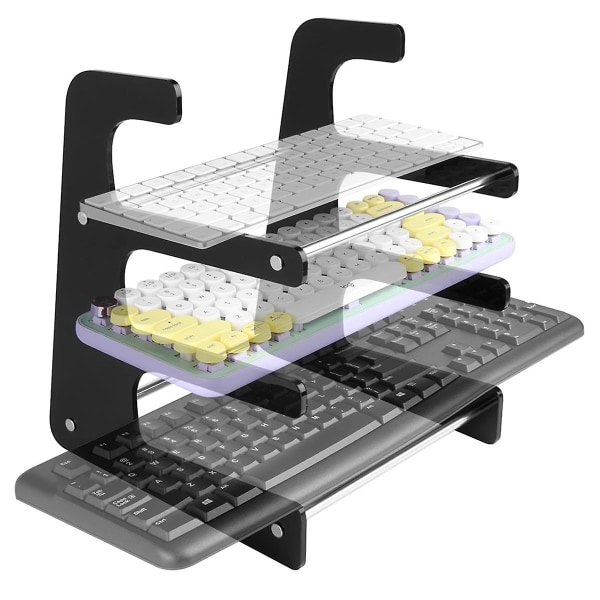3-vånings mekanisk tangentbordshållare Display Stativ Tangentbordshylla för förvaring Tre mekaniska tangentbord