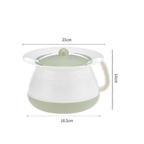 Plastic Bedpan/Spittoon for Elderly, Simple Bedpan with Lid and Handle, Blue