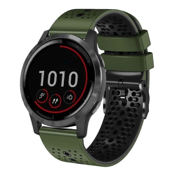 Silikone Urrem til Garmin vivoactive 4-lingling} Army Green Black