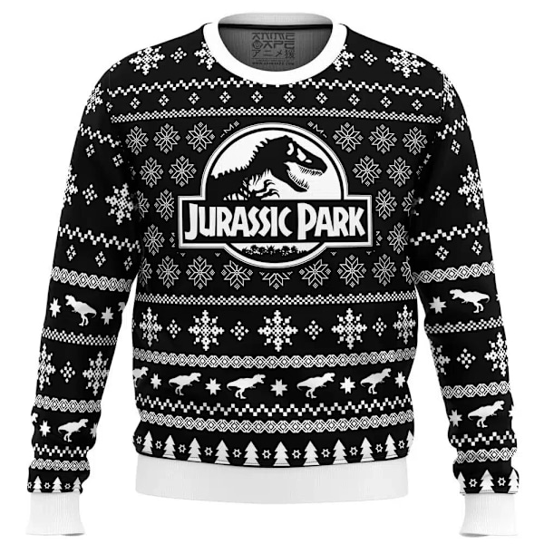 JURANK PARK God Jul Fult Jultröja Herr 76D Tröja Toppar Hoodie svart-vit balck-white S