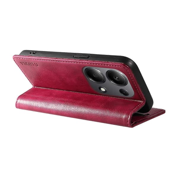 Kompatibel med Xiaomi Redmi Note 13 Pro 4G/Note 14S 4G/Poco M6 Pro 4G Fodral Flip Plånbok Telefonfodral - lingling} Multicolor Wine Red