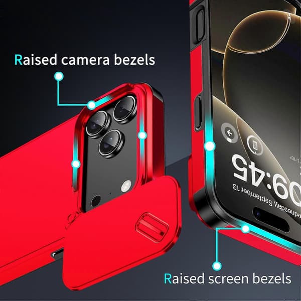 TPU + PC Telefondeksel Kompatibelt med iPhone 17 Pro-lingling} Red iPhone 17 Pro Max