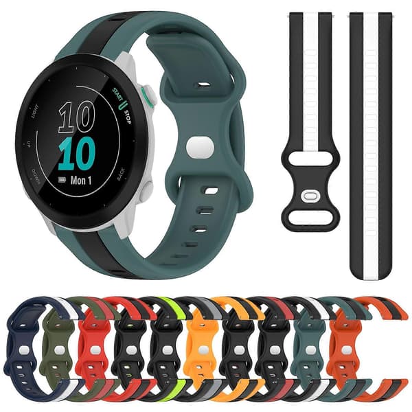 Silikonklokkereim for Garmin Forerunner 55-lingling} Black White