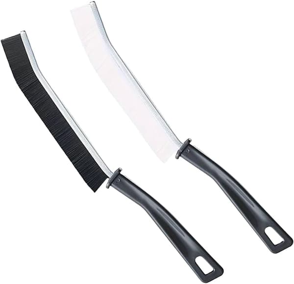 Detta 2-pack med rengöringsborstar för kakelfogar har styva borst och är mångsidigt, lämpligt för rengöring av kakelfoglinjer och andra springor.