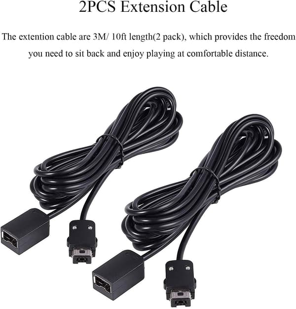 1 NES Classic Mini Controller med 2 x 3 meter forlængerkabler til NES Classic Mini