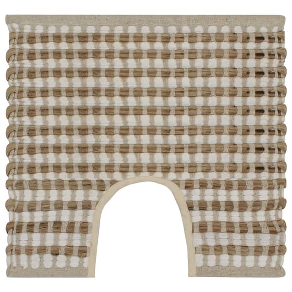 Badrumsmatta, handvävd jute beige och vit Brun brown