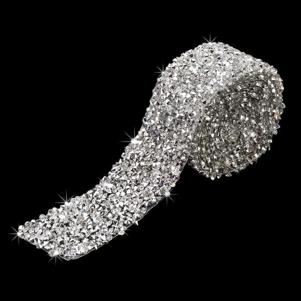 Strassbånd, sølvglitterudsmykning nr. 1, til