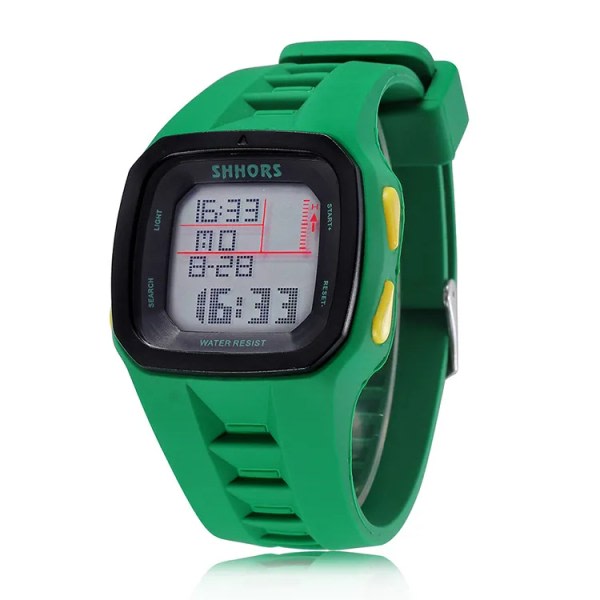 2020 Reloj Hombre Shhors Mode Sport Fyrkantiga klockor Män Led Digitala klockor Vattentäta multifunktions elektroniska armbandsur Green