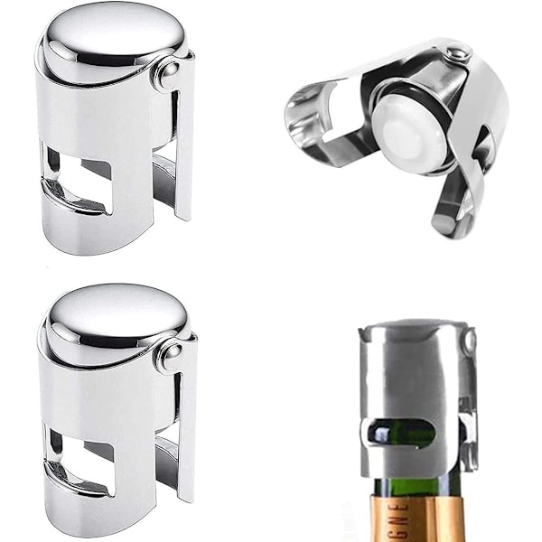4 champagneflaskor, champagneflaskor i rostfritt stål, S