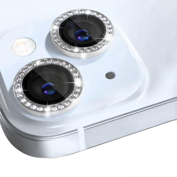 Kompatibel med iPhone 15 kameralinsebeskyttere-lingling} Multicolor Silver