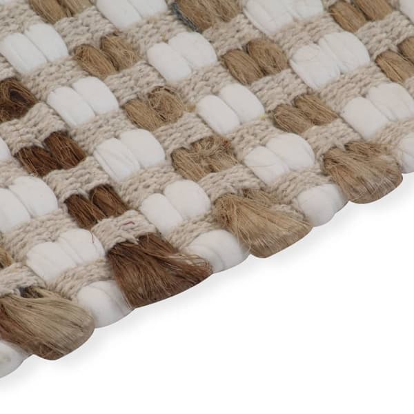 Badrumsmatta, handvävd jute beige och vit Brun brown
