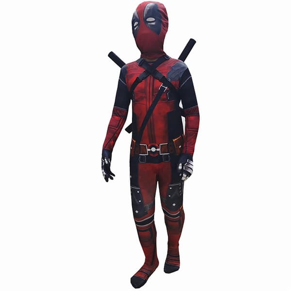 Deadpool-kostume til børn, Deadpool-kostume til Halloween-rollespil, Deadpool-bodysuit og rollespilsæt til børn i alderen 5-13 140cm