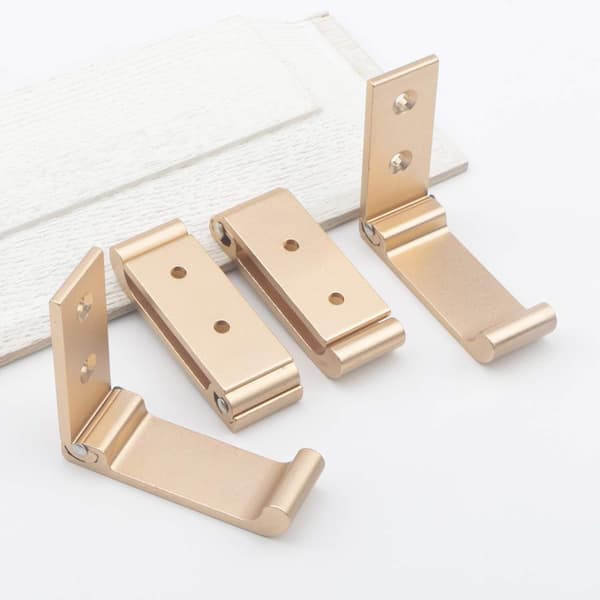 Vikbara väggmonterade klädkrokar/hängare för kläder och handdukar, 5-pack (guld). gold