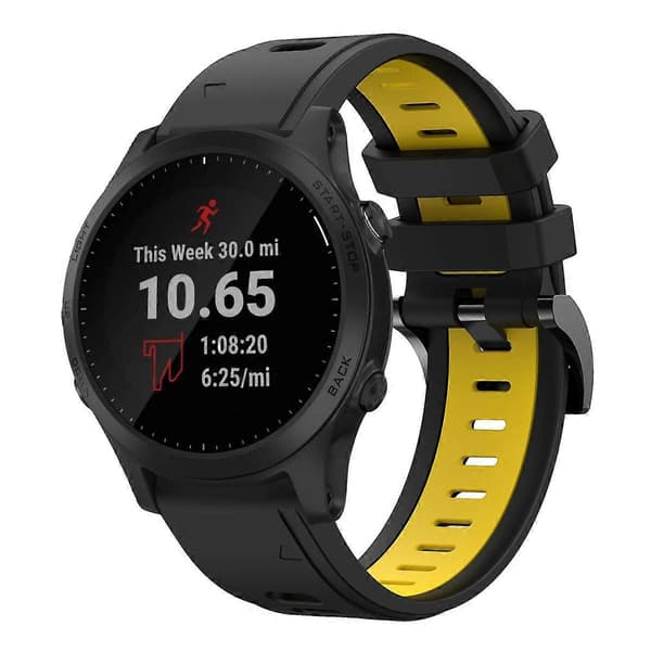 Silikone Urrem Til Garmin Forerunner 945-lingling} Black Yellow