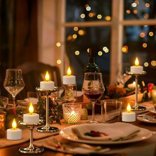 Ny produktkampanj! Högkvalitativa PChero Uppladdningsbara LED Värmeljus 12-pack - Fjärrkontroll & Timer för Fest/Dekoration 12st med laddningsstation 12pcs with charging base -
