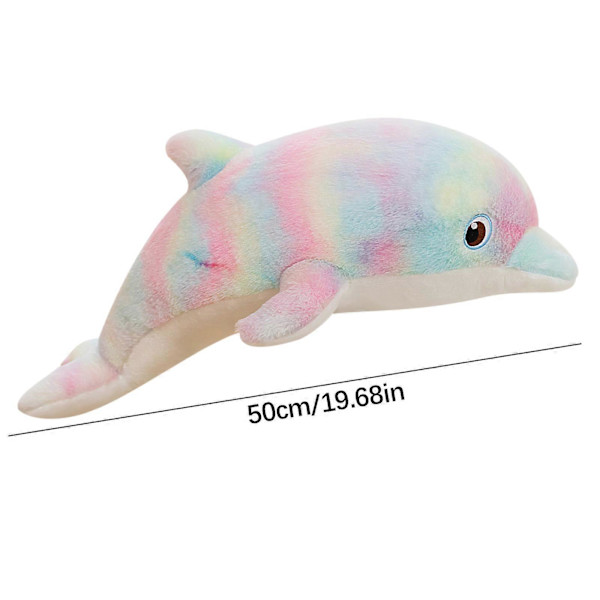 Söt plysch delfin docka, färgglad delfin docka sovkudde