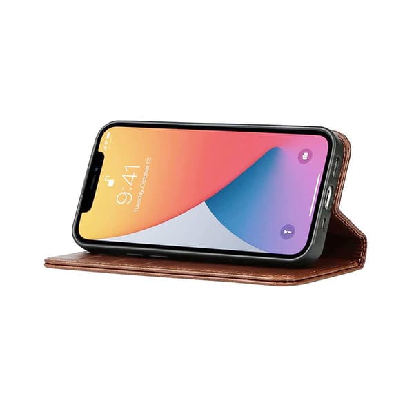 Kompatibel med iPhone 13 Pro Lommebok Etui Lær - Brun Brun brown