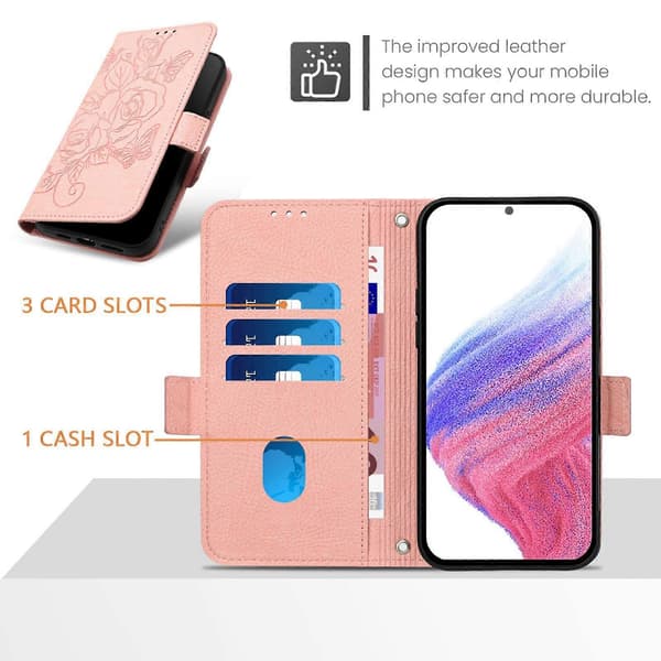 RFID Læder Etui Kompatibelt med TCL 505-lingling} Pink