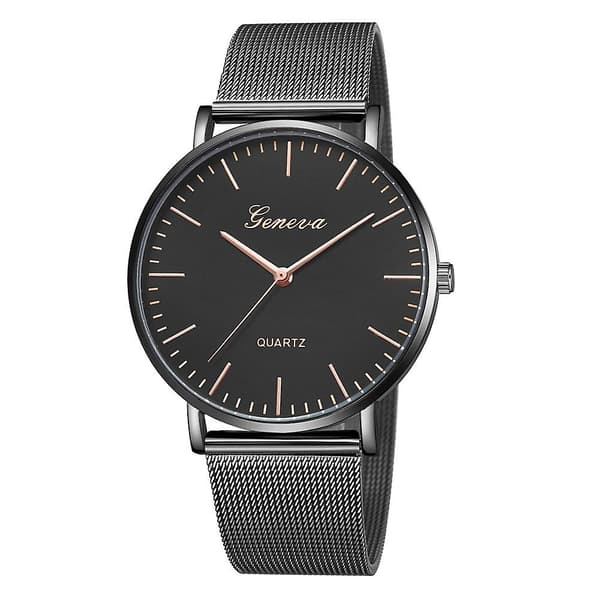 Bästsäljare Geneva Mode Quartz Klocka Herr Dam Mesh Rostfritt Stål Armband