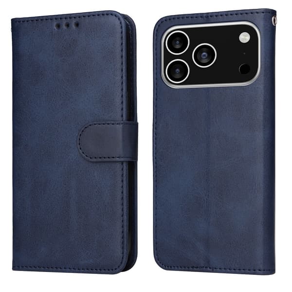 Kompatibel med iPhone 17 Pro PU Læder Wallet Case - Flere Farver Tilgængelige Blå blue