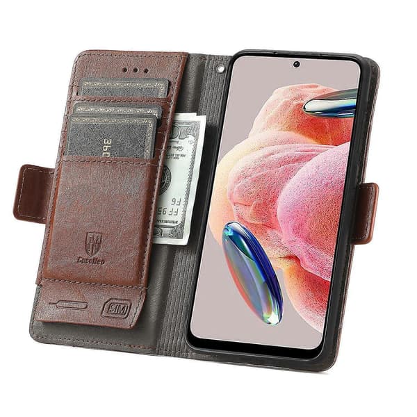 Kompatibel med HMD Pulse Pro Mobilskal PU Läderfodral Ställ med RFID-blockerande Plånbok-lingling} Multicolor Dark Brown