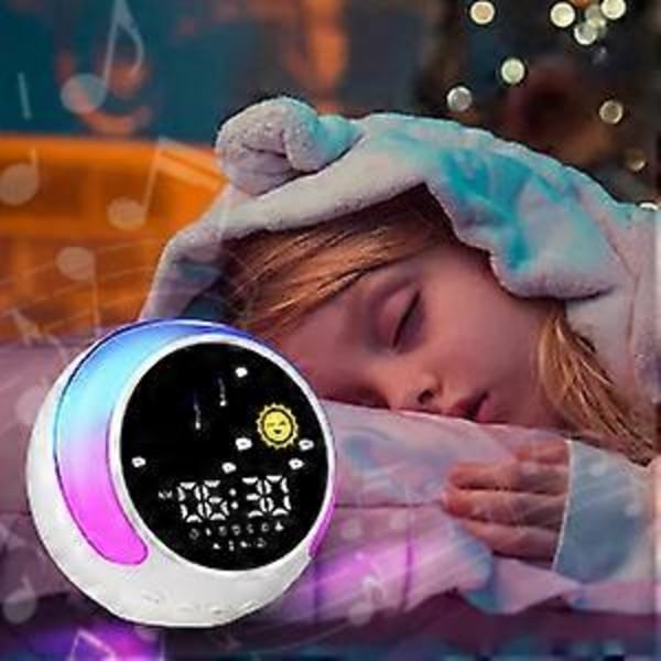 Påskrabatt! Högkvalitativ Routine Aid Sleep Trainer, Barn Väckarklocka, Ljudmaskin för Barnkammaren & Nattlampa Med Vilotimer För Yngre Barn