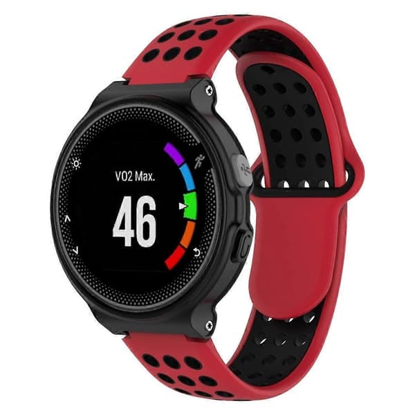 Silikonerem i dobbelt farve til Garmin Forerunner 220-lingling} Red   Black