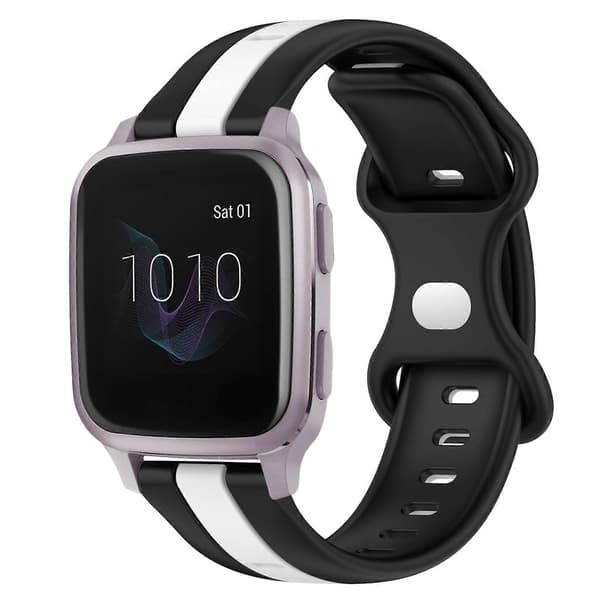 Silikone Urrem Til Garmin Venu SQ-lingling} Black White