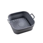 Foldbar firkantet silikone airfryer form, 17,5 cm, grå.