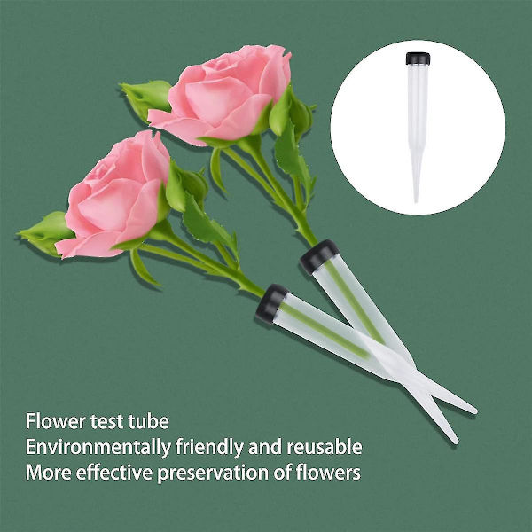 50-pack plastblomrör, transparenta, återanvändbara, vattenrör