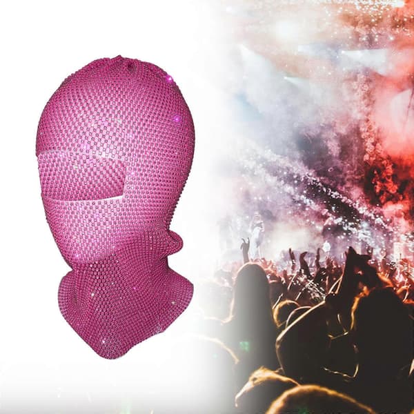 Maskerade Mesh Maske Wrap Stilig Hodeplagg for Fest Musikkfestival Rollespill-lingling} Pink Red