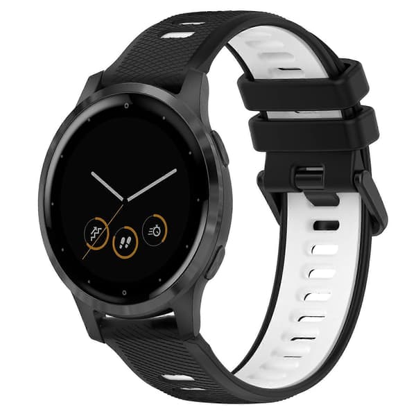 Silikone Urrem Til Garmin Vivoactive 4S-lingling} Black White