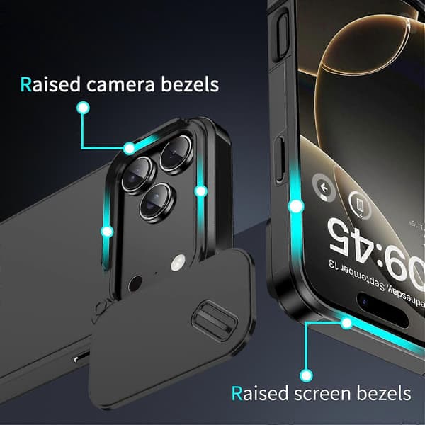 TPU + PC Telefondeksel Kompatibelt med iPhone 17 Pro-lingling} Black iPhone 17 Pro Max