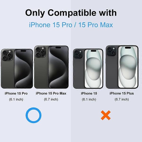 Kompatibel med iPhone 15 Pro Kameralinsskydd - lingling} Multicolor Black