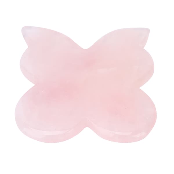 Portable Rose Quartz Gua Sha Board, Butterfly Shaped Gua Sha Massage Tool