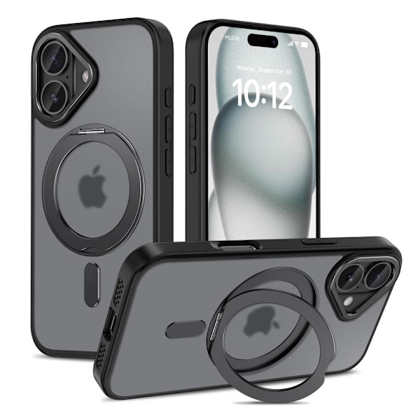 Kompatibel med iPhone 16 Mat Sort Cover 60