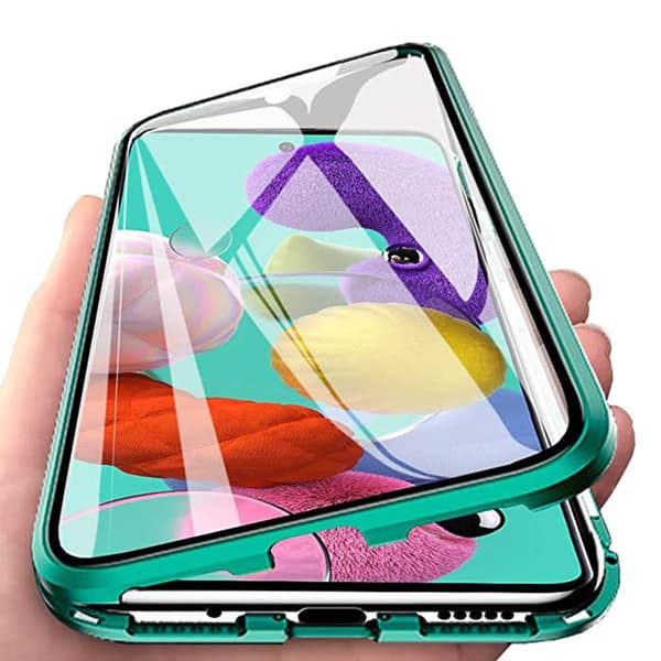 Kompatibel med Samsung Galaxy S20 Ultra - Magnetiskt Dubbellagers Skyddsfodral Silver