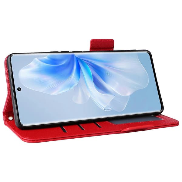 Kompatibel med vivo S18 Pro 5G/V30 Pro 5G Läderfodral Plånbok Litchi Textur Telefonskal-lingling} Multicolor Red