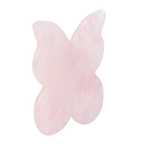Portable Rose Quartz Gua Sha Board, Butterfly Shaped Gua Sha Massage Tool