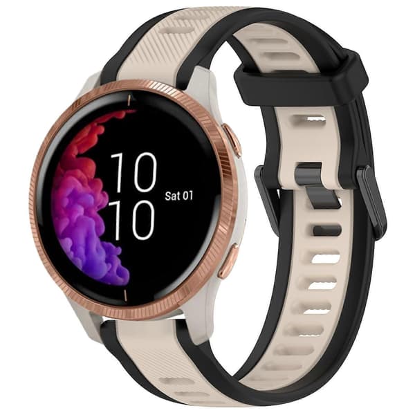 20mm silikonrem kompatibel med Garmin Venu-lingling} Starlight Black