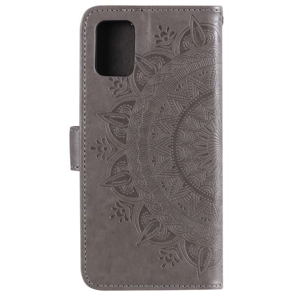 Kompatibel med Samsung Galaxy A51 - Mandala Plånboksfodral - Grå Grey Grå