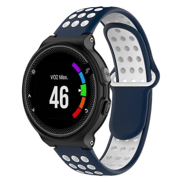 Dobbel farget silikonrem for Garmin Forerunner 220-lingling} White Blue