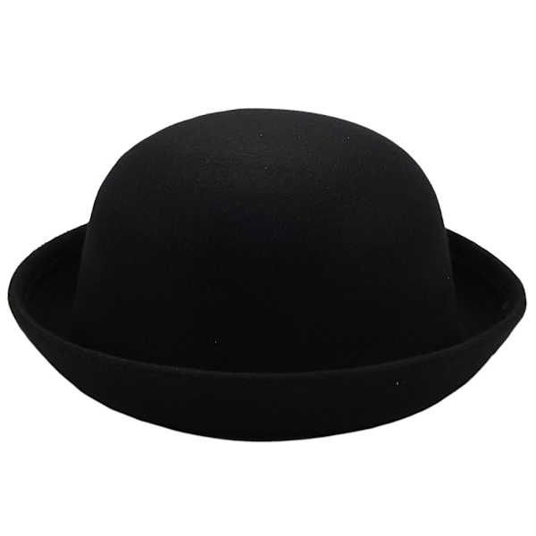1-delt bowlerhat, filthat, Charlie Chaplin hat, ridehat (sort)