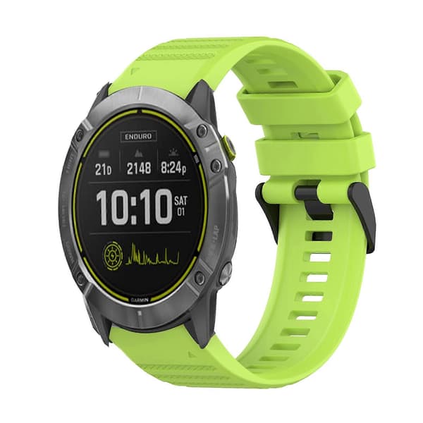 Silikoninen kellon ranneke Garmin Enduro-lingling -kellolle Lime Green